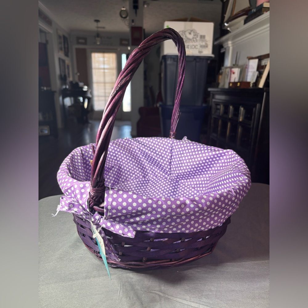 New 14” Purple Lined Easter Basket NWT